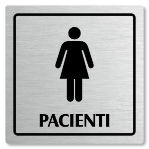 WC ženy pacienti, 80x80mm, stříbrná, Arizona